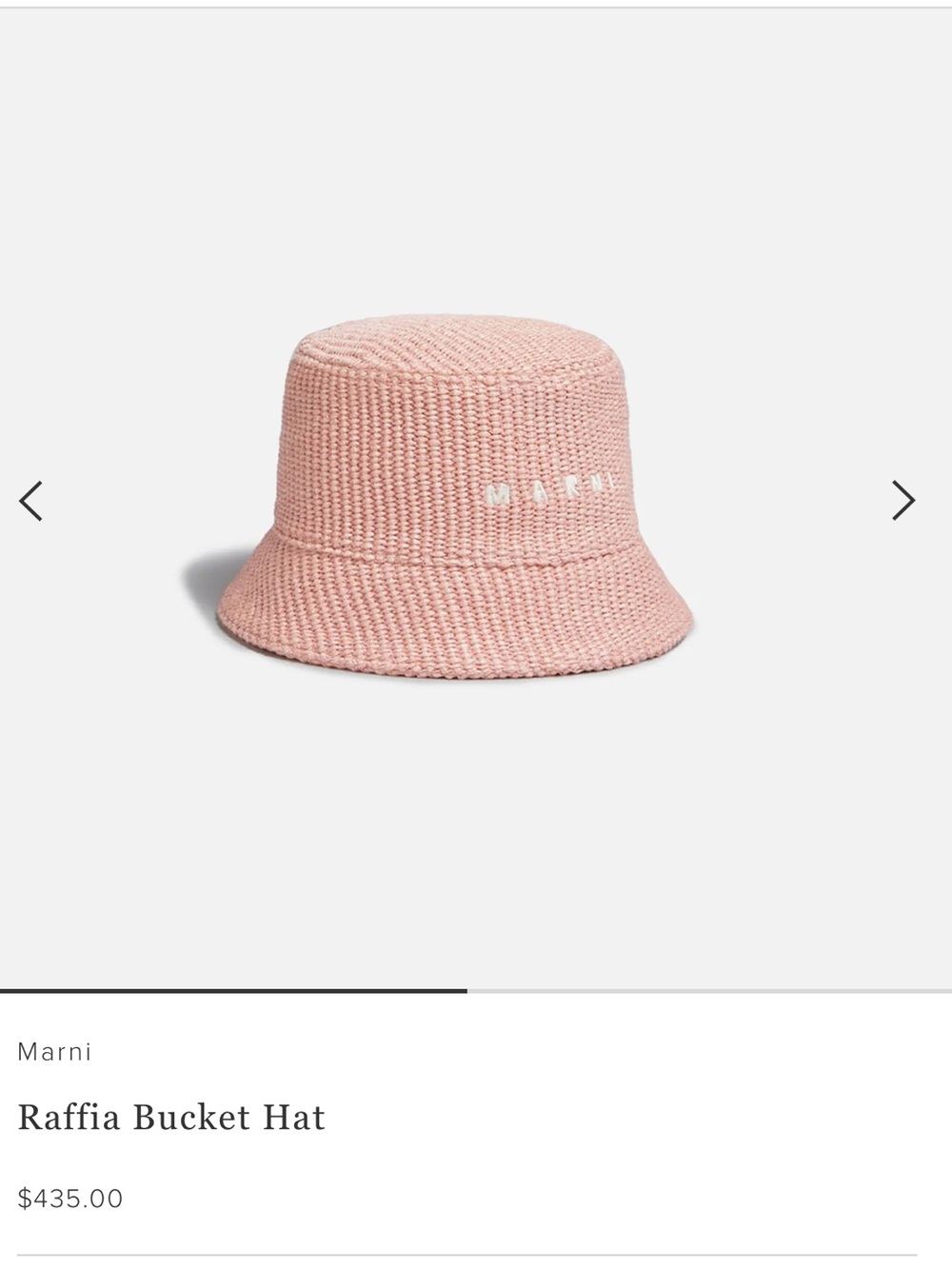 Marni Blush Raffia Bucket Hat